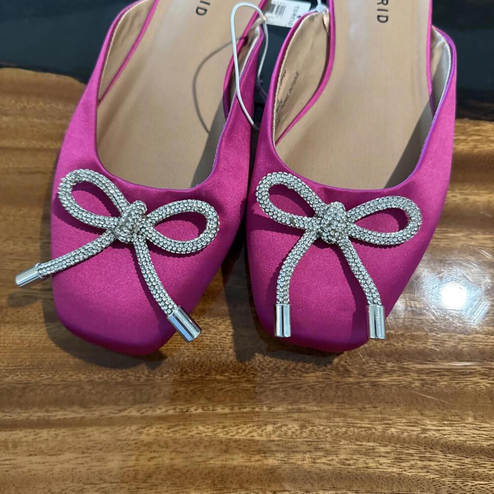 Torrid Satin Mule Formal Shoes SPARKLY Bow 7.5W Wide Width - Picture 7 of 8